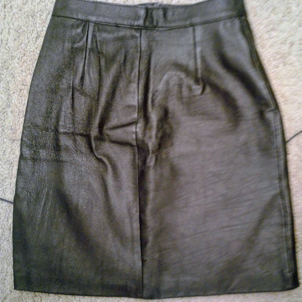 Black Leather Short Pencil Skirt by Choice Leather - Picture 8 of 8